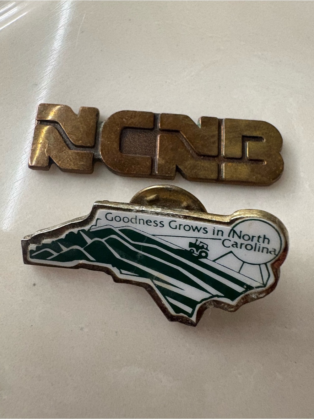 Goodness Grows in North Carolina Enamel Pin - Green & White bundle vintage set